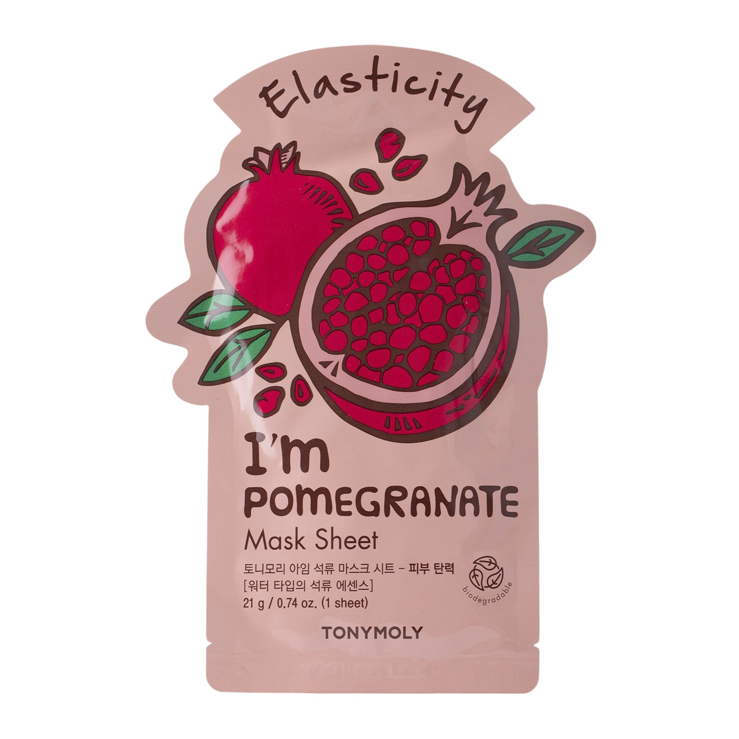 TonyMoly - I`m Real Pomegranate Mask Sheet Elasticity - Spevňujúca plátienková maska - 1ks / 21ml